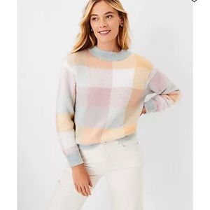 Ann Taylor Plaid Cozy Sweater